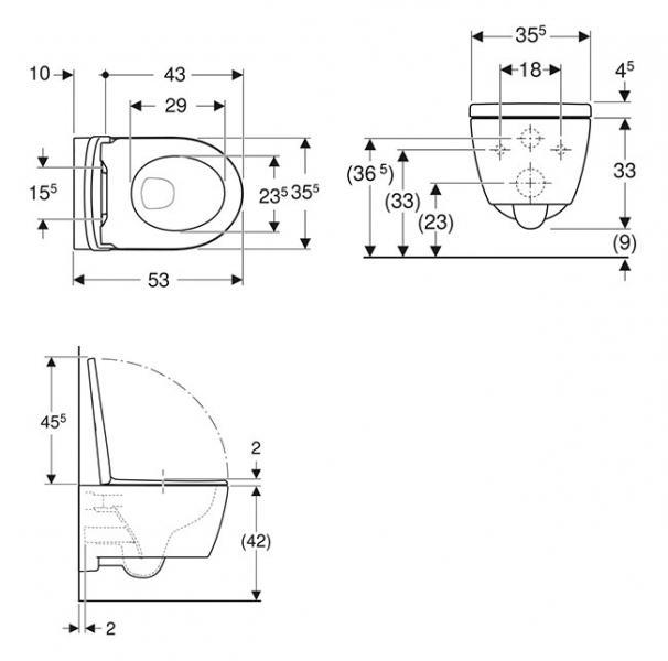 Geberit iCon mat hvid væghængt toilet inkl. sæde m/SoftClose, høj cisterne og betjening i hvid Geberit iCon mat hvid væghængt toilet inkl. sæde m/SoftClose, høj cisterne og betjening i hvid