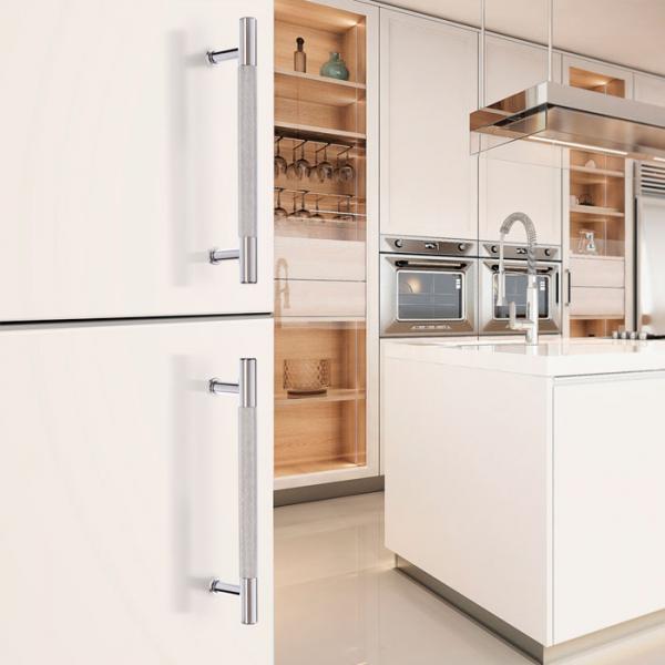 Beslagsboden B6361 m&oslash;belgreb m/crystal cut - Krom