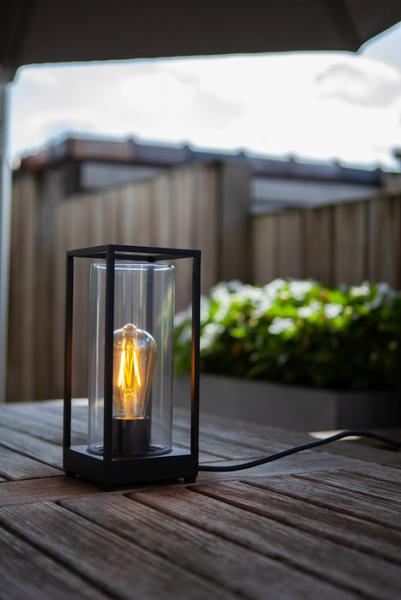 Lutec Tradition Flair udendørs bordlampe - Mat sort
