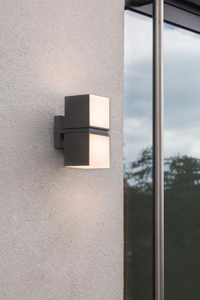 Lutec Architectural Cuba udendørslampe til væg - 2 lys - Mat sort